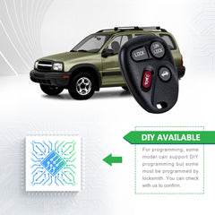 Lots of 5 Car Remote Fob Replacement for ABO1502T fits 1996 1997 1998 1999 2000 Chevy Tahoe 4 Button