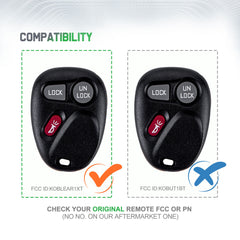 Extra-Partss Car Remote Fob Replacement for KOBLEAR1XT 15042968 fits 2001 2002 Chevy Tahoe 3 Button