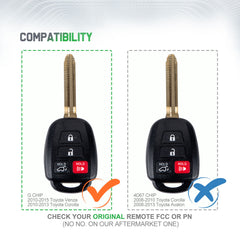 Extra-Partss Remote Car Key Fob Replacement for Toyota GQ4-52T fits 2014 2015 2016 2017 2018 2019 Highlander H Chip