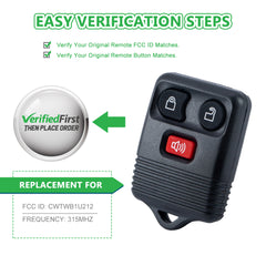 Extra-Partss Car Remote Fob Replacement for CWTWB1U212 fits 1998-2010 Ford F150 F250 F350 3 Button
