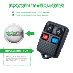 Lots of 50 Car Remote Fob Replacement for CWTWB1U212 fits 1999-2014 Ford Mustang 4 Button