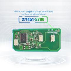 Extra-Partss Smart Car Key Fob Replacement for Lexus RX350 RX450H GX460 CT200H fits 2010 2011 2012 2013 2014 2015 Proximity 4 Button Remote HYQ14ACX 271451-5290