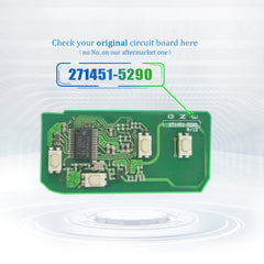 Extra-Partss Smart Car Key Fob Replacement for Lexus LS460 LS600H fits 2013 2014 2015 2016 Proximity 4 Button Remote HYQ14ACX 5290 Board