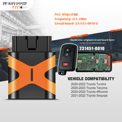 Extra-Partss OBD DIY Programmer and Smart Remote Car Key Bundles for Toyota HYQ14FBB 231451-0010 G Board fits Tacoma 4Runner 2020 2021 2022