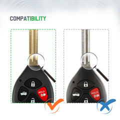Extra-Partss Keyless Remote Car Key Fob Replacement for Toyota 2007-2010 Camry 4 Buttons HYQ12BBY 89070-06232