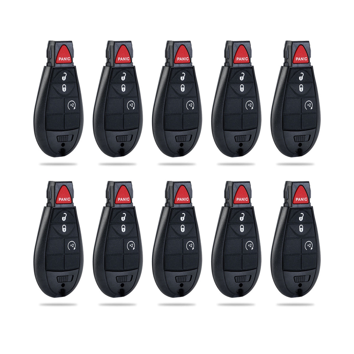 Lots of 10 Extra-Partss Keyless Remote Car Key Fob Replacement for Dodge IYZ-C01C or M3N5WY783X fits 2009 2010 2011 2012 Ram 1500 2500 3500 4 Button