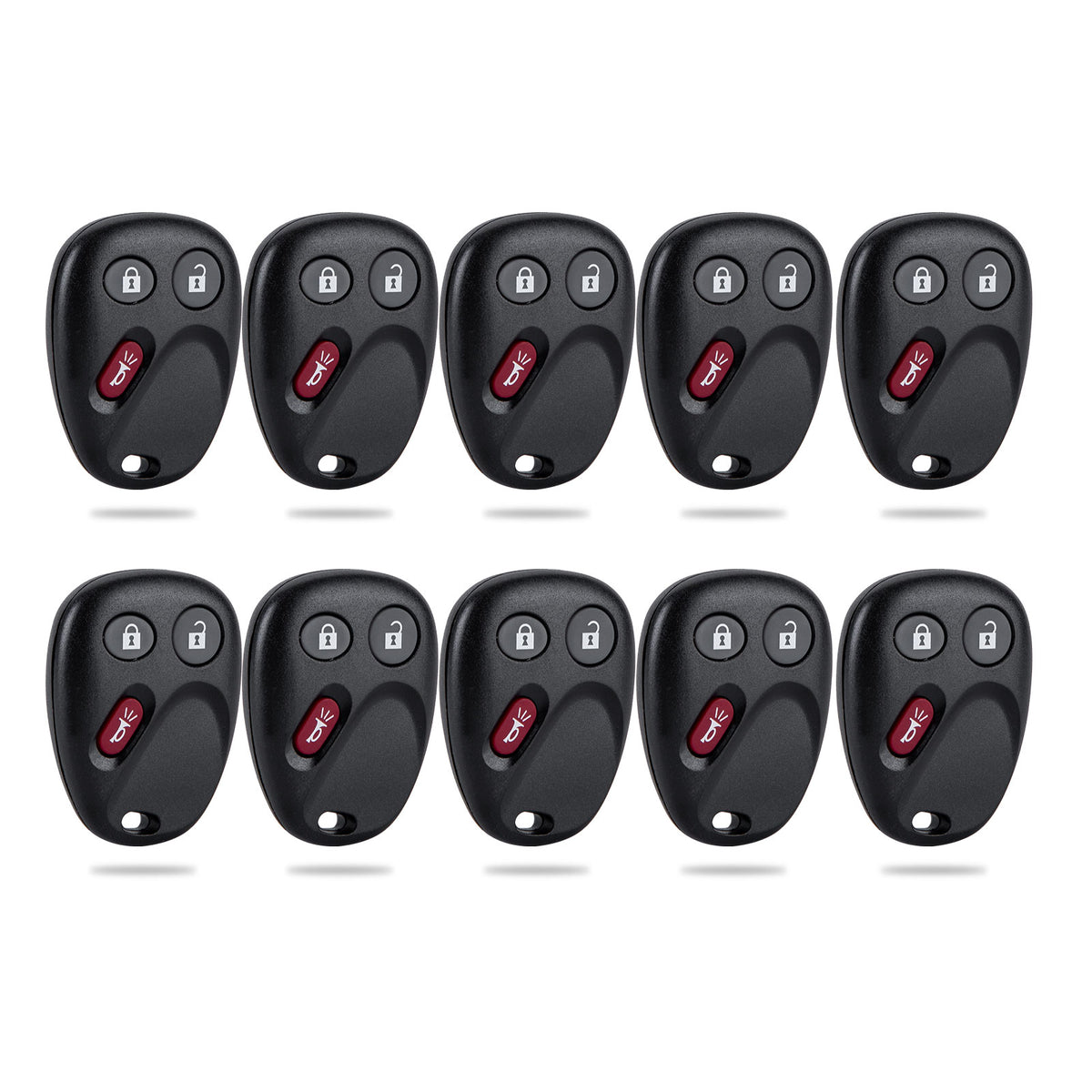 Lots of 10 Car Remote Fob Replacement for MYT3X6898B fits 2002 2003 2004 2005 2006 2007 Chevy Trailblazer 3 Button