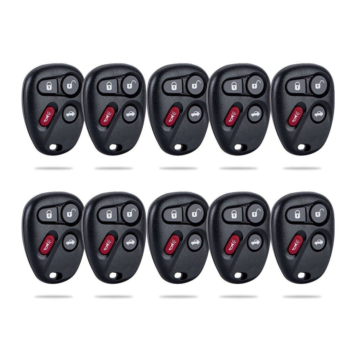 Lots of 10 Car Remote Fob Replacement for KOBLEAR1XT 25695954 fits 2001 2002 2003 2004 2005 Chevy Impala 4 Button