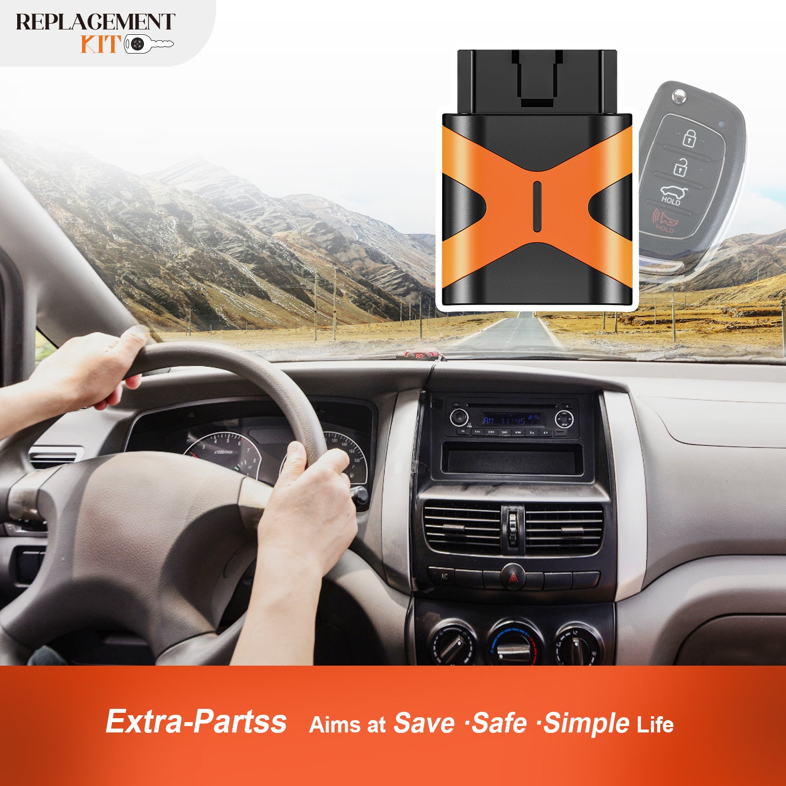 Extra-Partss OBD Programmer and Remote Car Key Fob Replacement for Hyundai TQ8-RKE-3F04 315Mhz Santa Fe 2013 2014 2015 2016 Side Groove Blade