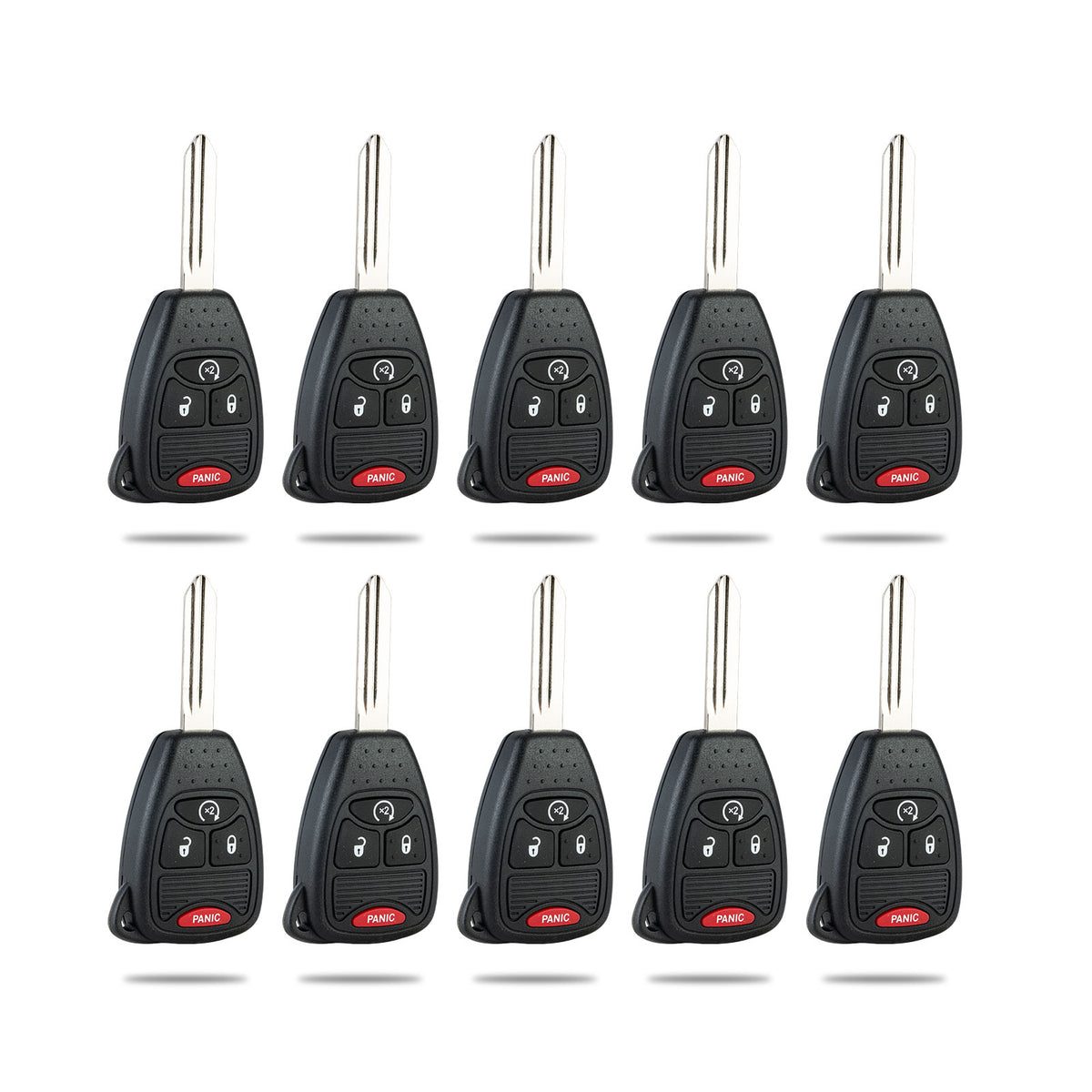 Lots of 10 Extra-Partss Keyless Remote Start Car Key Fob Replacement for Compass Patriot Wrangler 4 Button Remote OHT692427AA 04589621AA