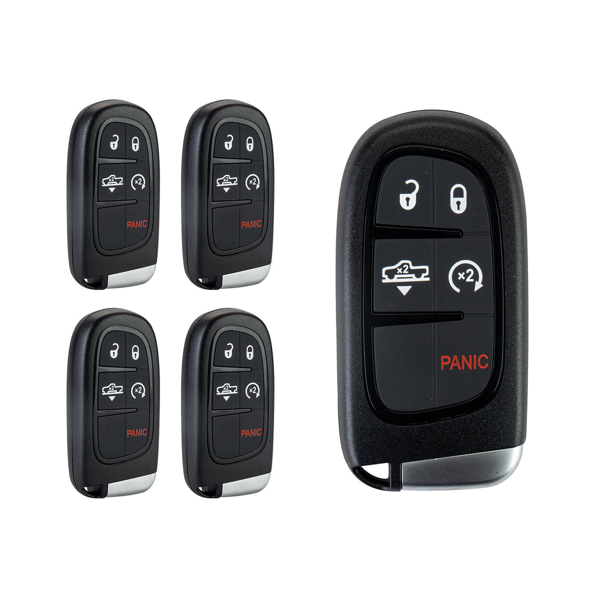 Lots of 5 Extra-Partss Remote Car Key Fob Replacement for Dodge GQ4-54T fits 2013 2014 2015 2016 2017 2018 2019 Ram 1500 2500 3500 5Btn