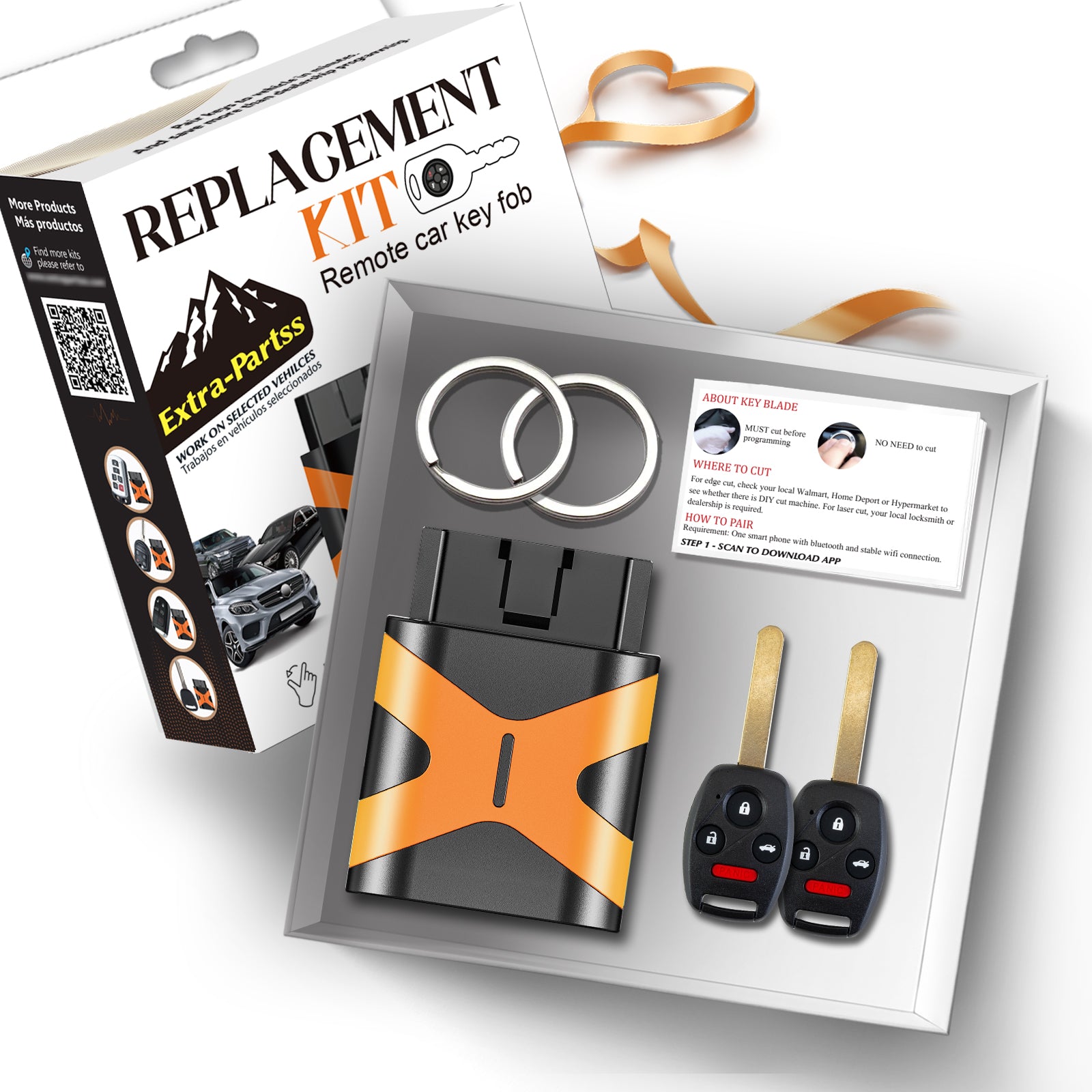 Extra-Partss Simple Key Replacement Kit for Honda KR55WK49308 fits Accord 4 Doors Sedan 2008 2009 2010 2011 2012