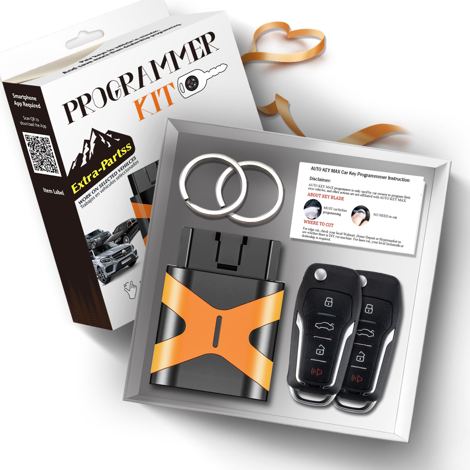 Extra-Partss Self Programmable Remote Car Key Fob Replacement Kit for Ford Mustang 2010 2011 2012 2013 2014