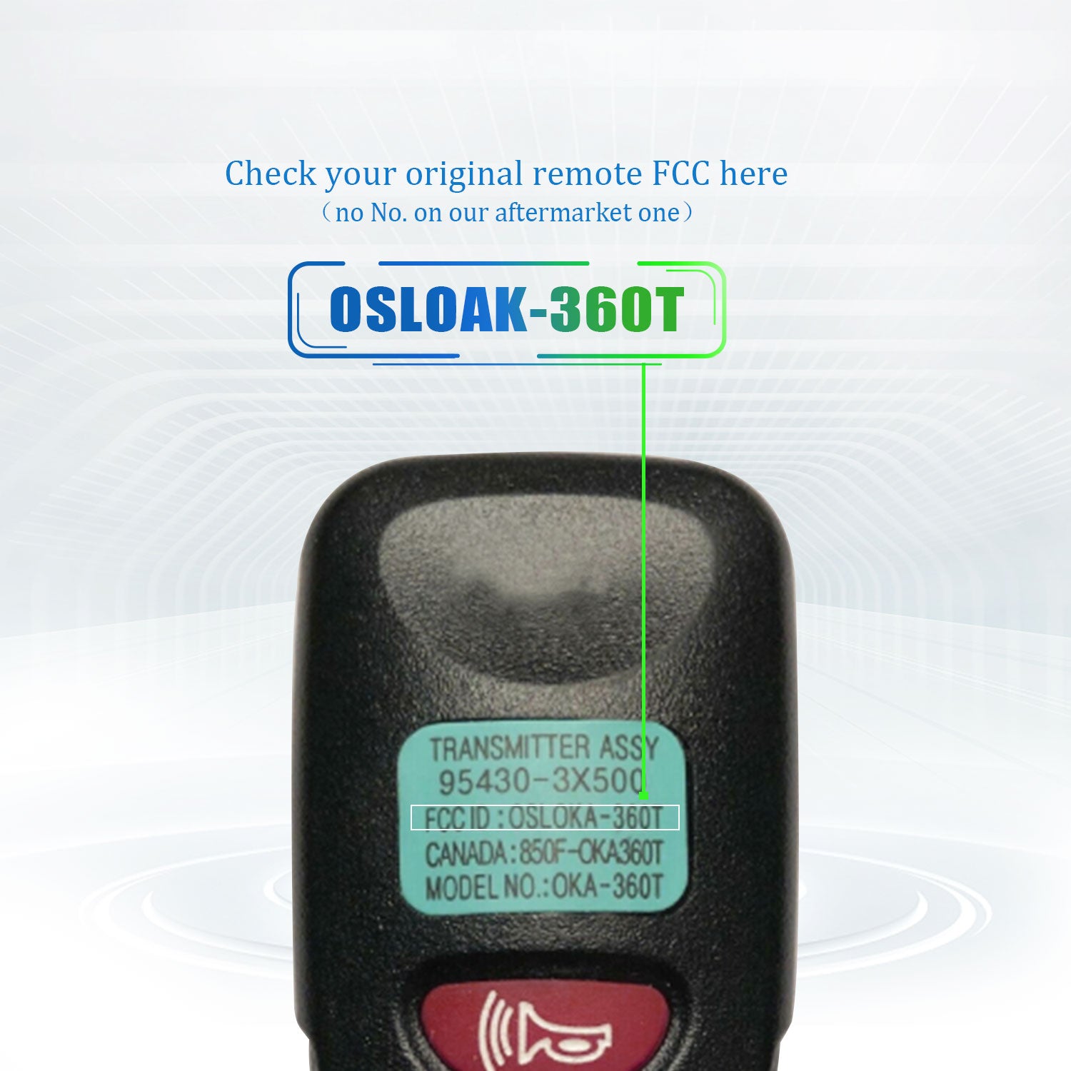 Car Key Fob Keyless Entry Remote fits 2011-2016 Hyundai Elantra Sedan (OSLOKA-360T), Set of 2