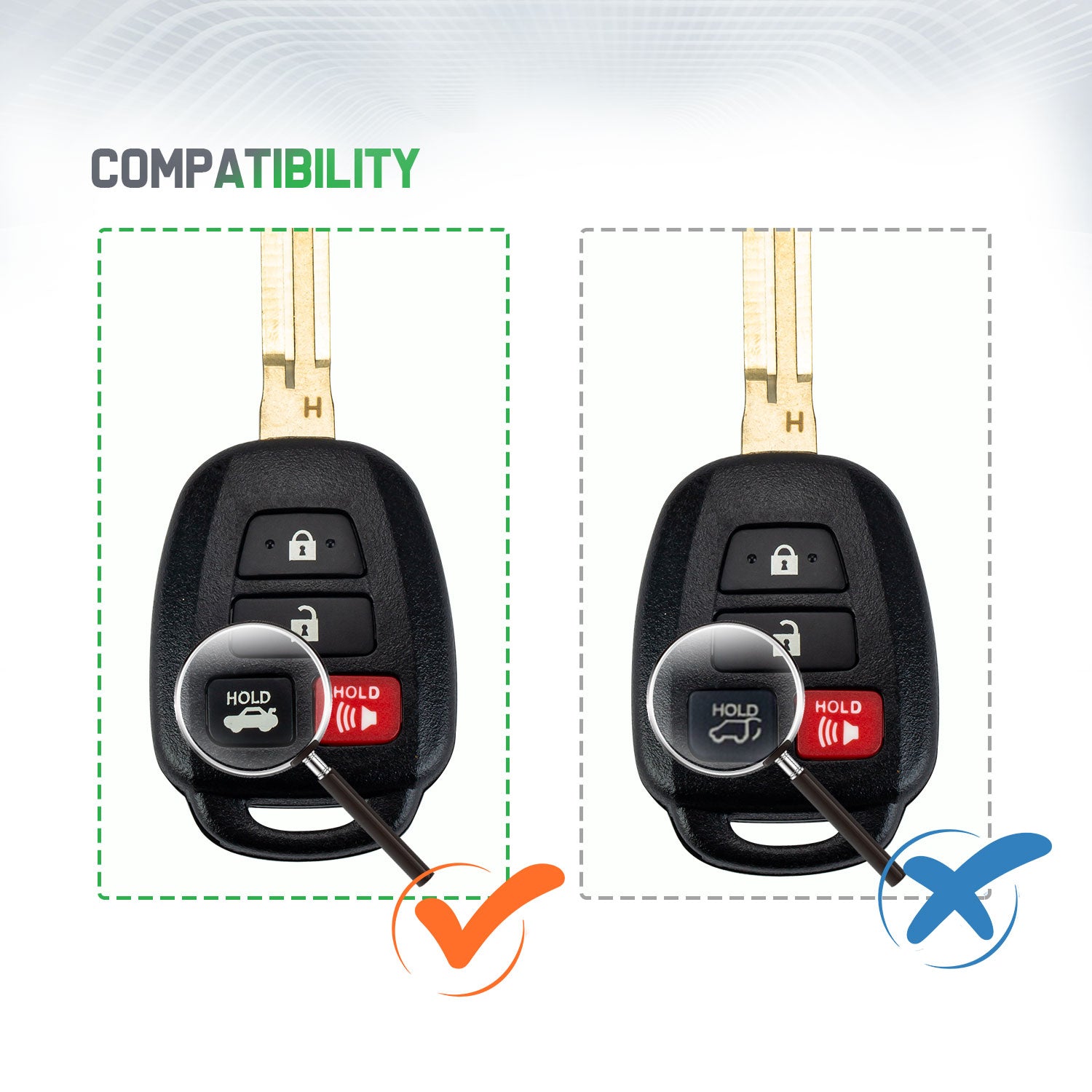 Extra-Partss Remote Car Key Fob Replacement for 2014 2015 2016 2017 Toyota Camry HYQ12BEL H Chip