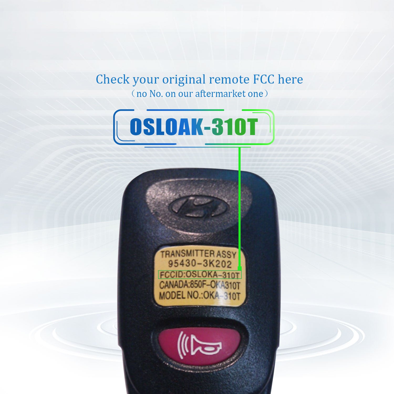 Extra-Partss Remote Car Key Fob Replacement for Hyundai 2007 2008 2009 2010 Sonata Elantra OSLOKA-310T