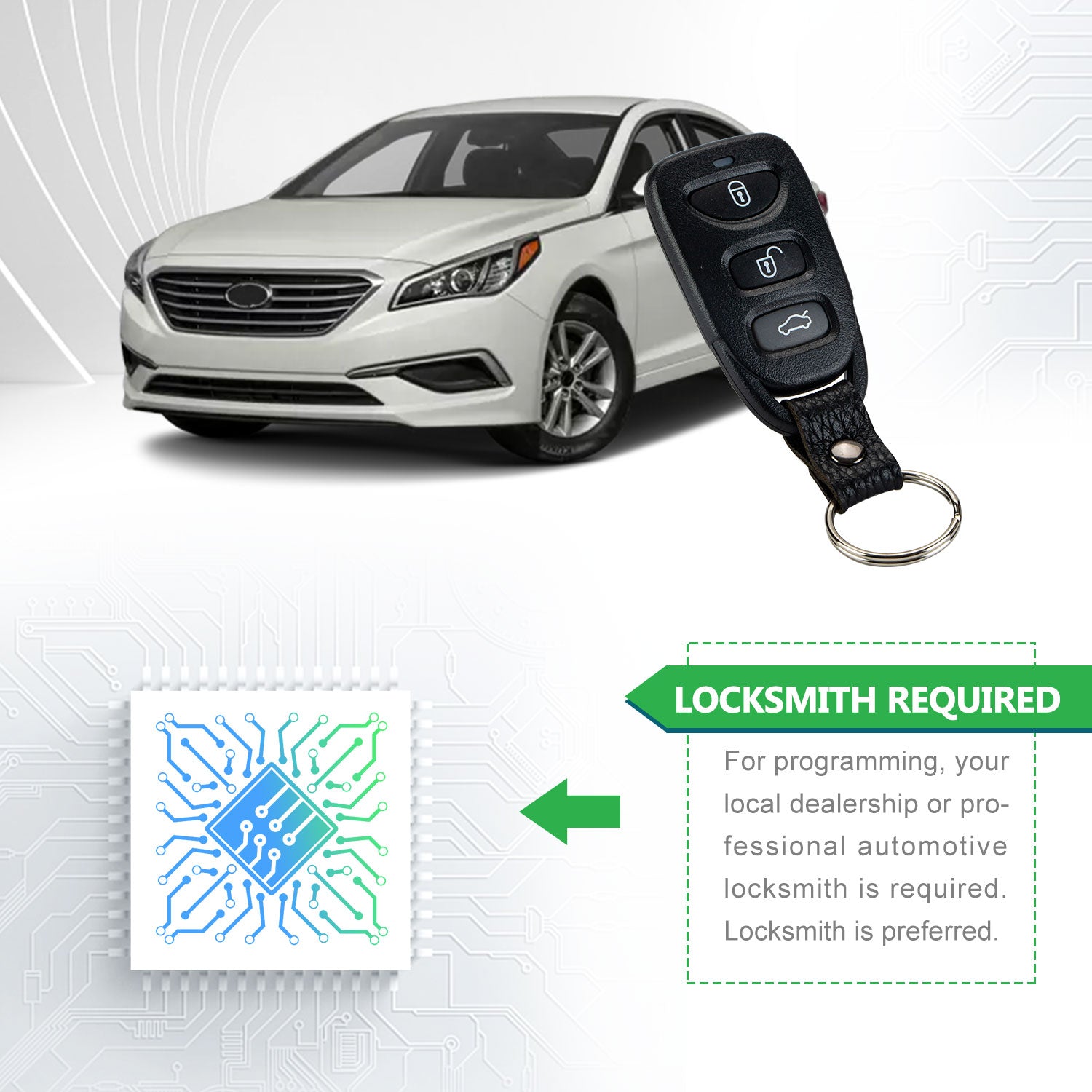 Car Key Fob Keyless Entry Remote fits 2011-2016 Hyundai Elantra Sedan (OSLOKA-360T), Set of 2