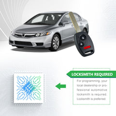 Lots of 5 Remote Car Key Fob Replacement for N5F-S0084A fits 2006 2007 2008 2009 2010 2011 Honda Civic LX