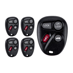 Lots of 5 Extra-Partss Car Remote Fob Replacement for KOBUT1BT 15732805 fits 1998 1999 2000 2001 Chevy Blazer 4 Button
