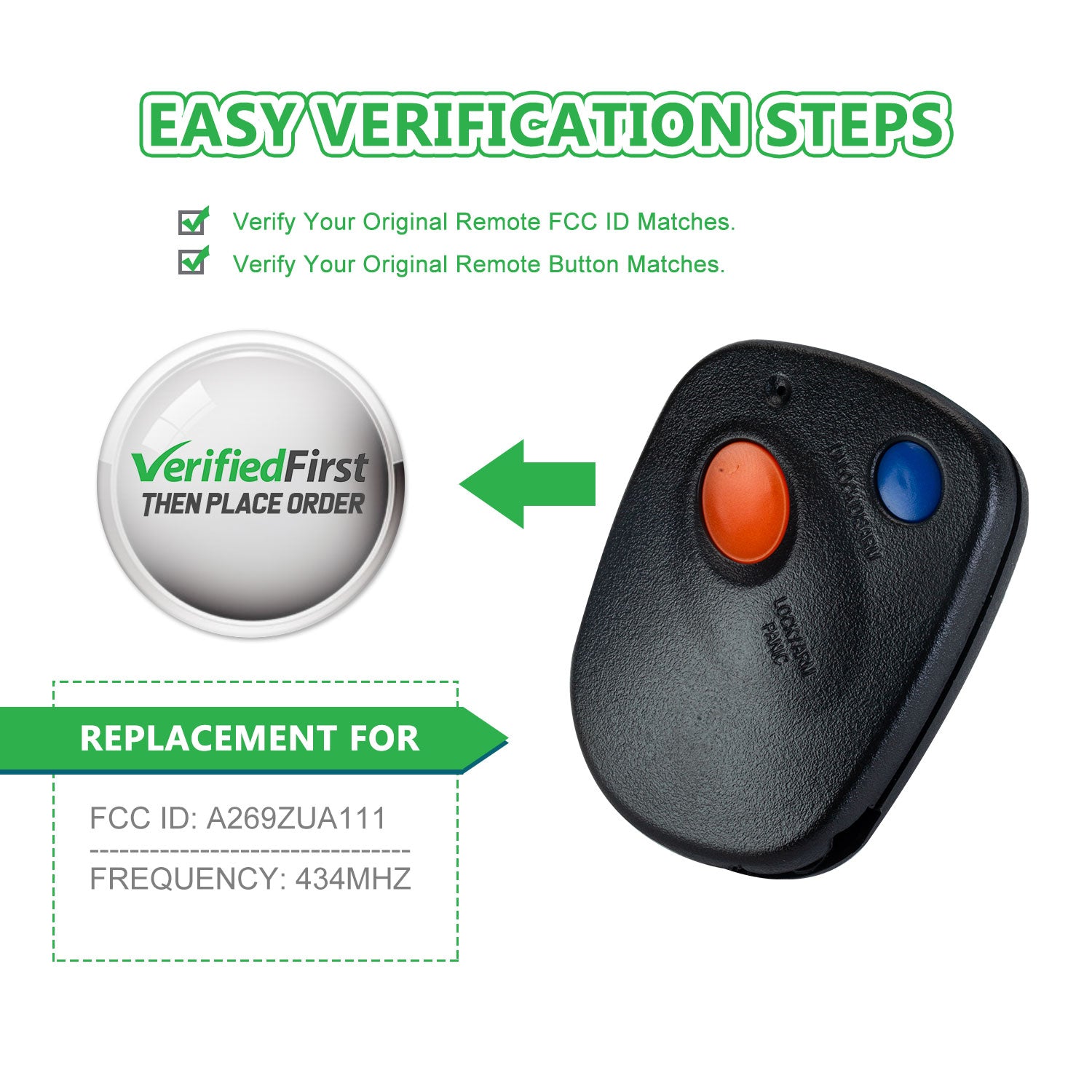 Extra-Partss Remote Car Key Fob Replacement for Subaru A269ZUA111 fits 2001 2002 2003 2004 Outback Forester Impreza
