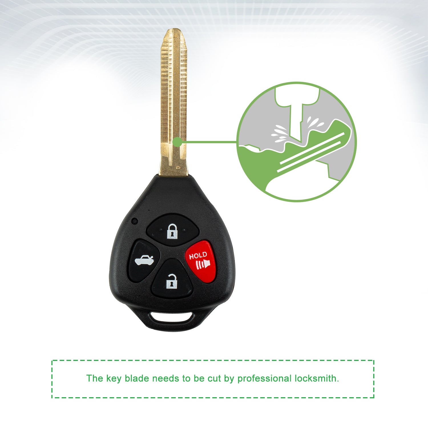 Extra-Partss Keyless Remote Car Key Fob Replacement for Toyota 2007-2010 Camry 4 Buttons HYQ12BBY 89070-06232