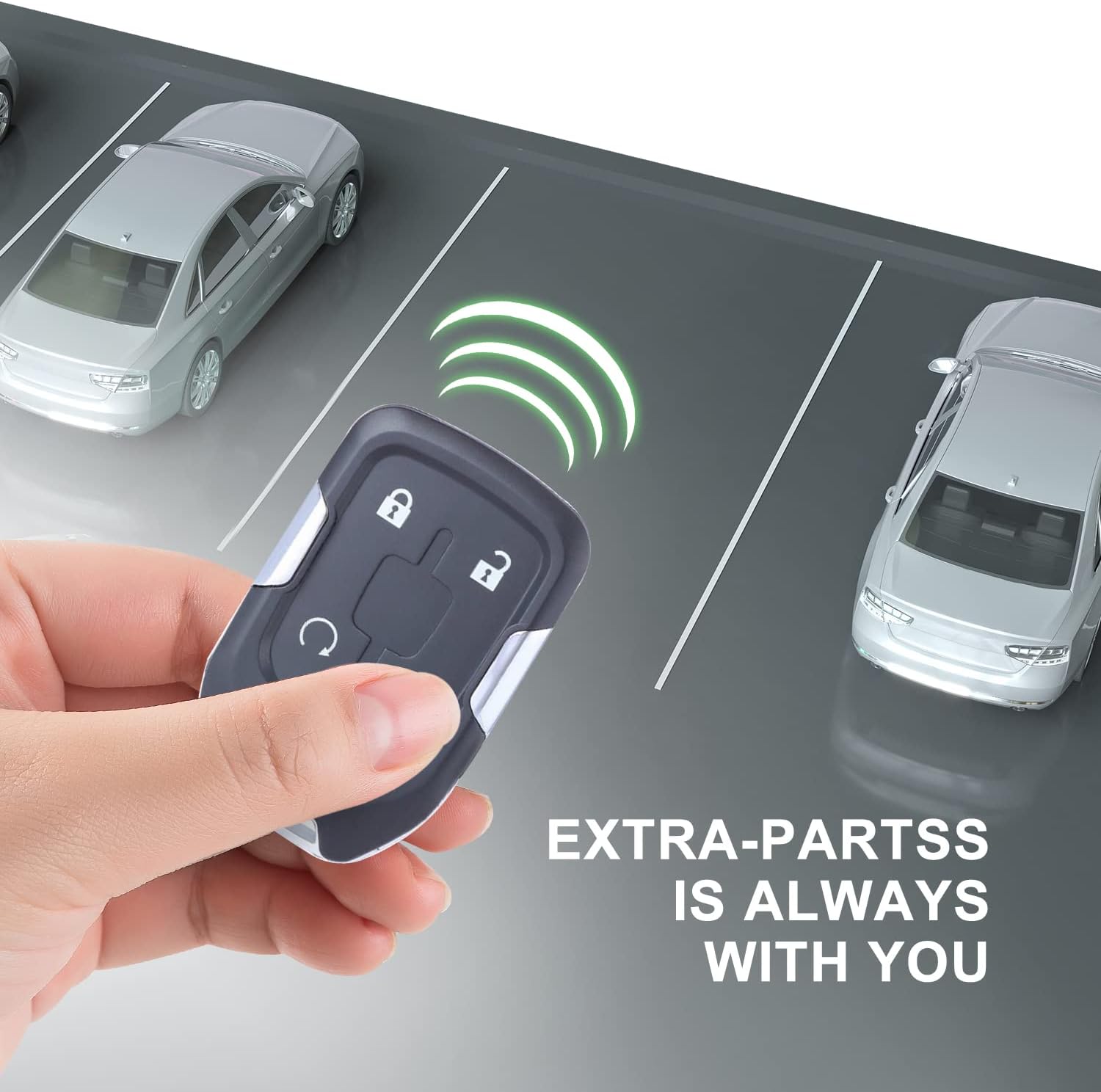 Extra-Partss Car Key Fob Replacement for GMC Sierra Chevy Silverado with Tailgate Smart Remote HYQ1ES 13522854 13522904