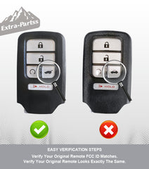 Extra-Partss Simple Key Replacement for Honda CRV CR-V 2017 2018 2019 2020 KR5V2X