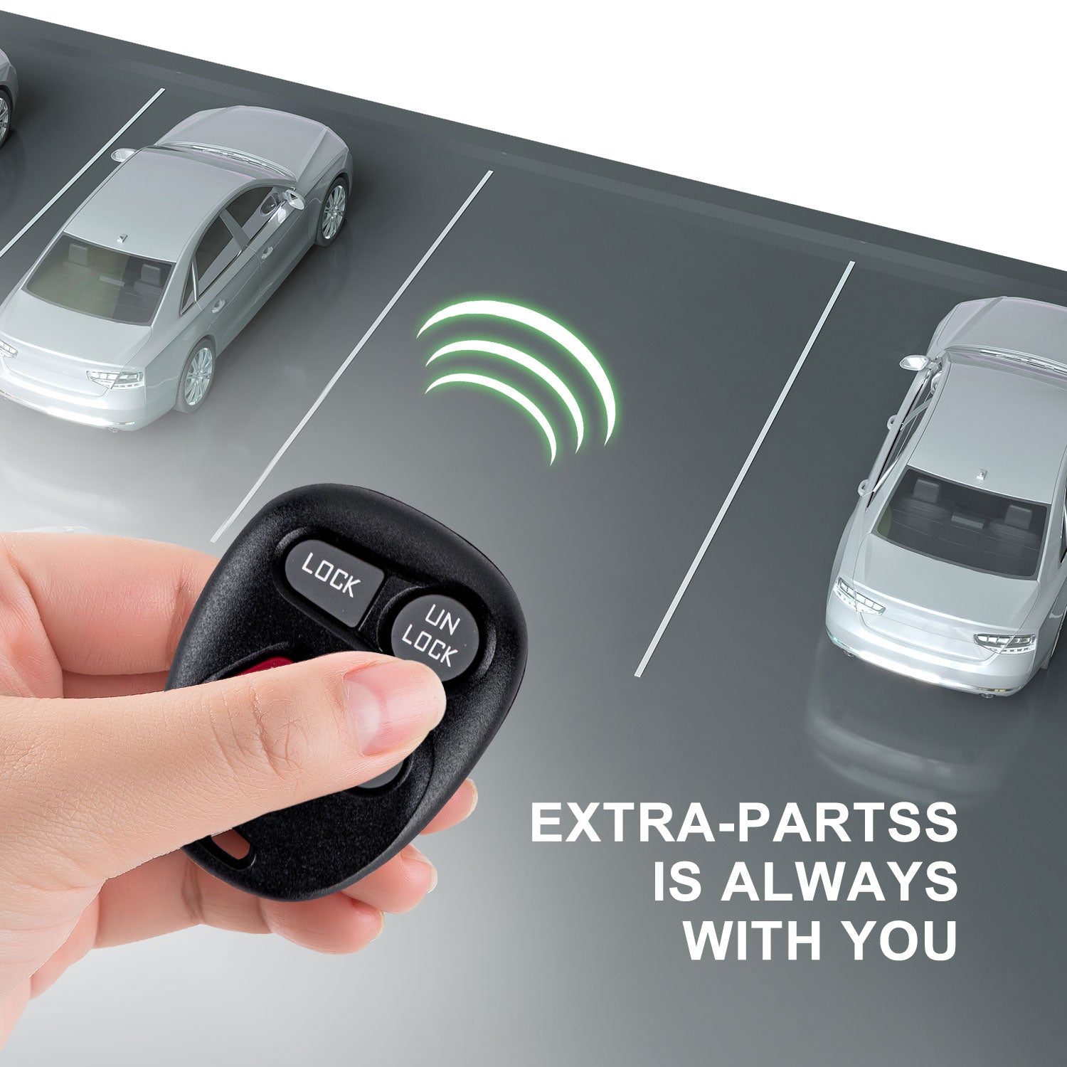 Extra-Partss Car Remote Fob Replacement for KOBUT1BT 15732805 fits 1998 1999 2000 2001 Chevy Blazer 4 Button