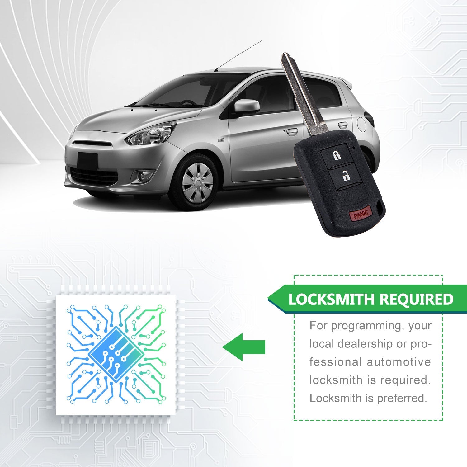 Lots of 5 Remote Key Fob Replacement for Mitsubishi Mirage Lancer Outlander RVR OUCJ166N 850G-J166N 3 Button