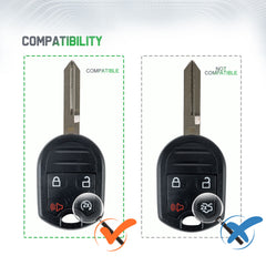 Car Key Fob Keyless Entry Remote Start fits Ford, Lincoln, Mercury, Mazda (CWTWB1U793 4-btn) - Guaranteed to Program