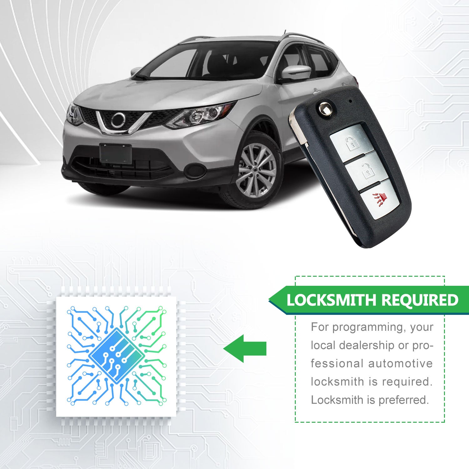 Extra-Partss Remote Car Key Fob Replacement for Nissan CWTWB1G767 fits 2014 2015 2016 2017 Rogue