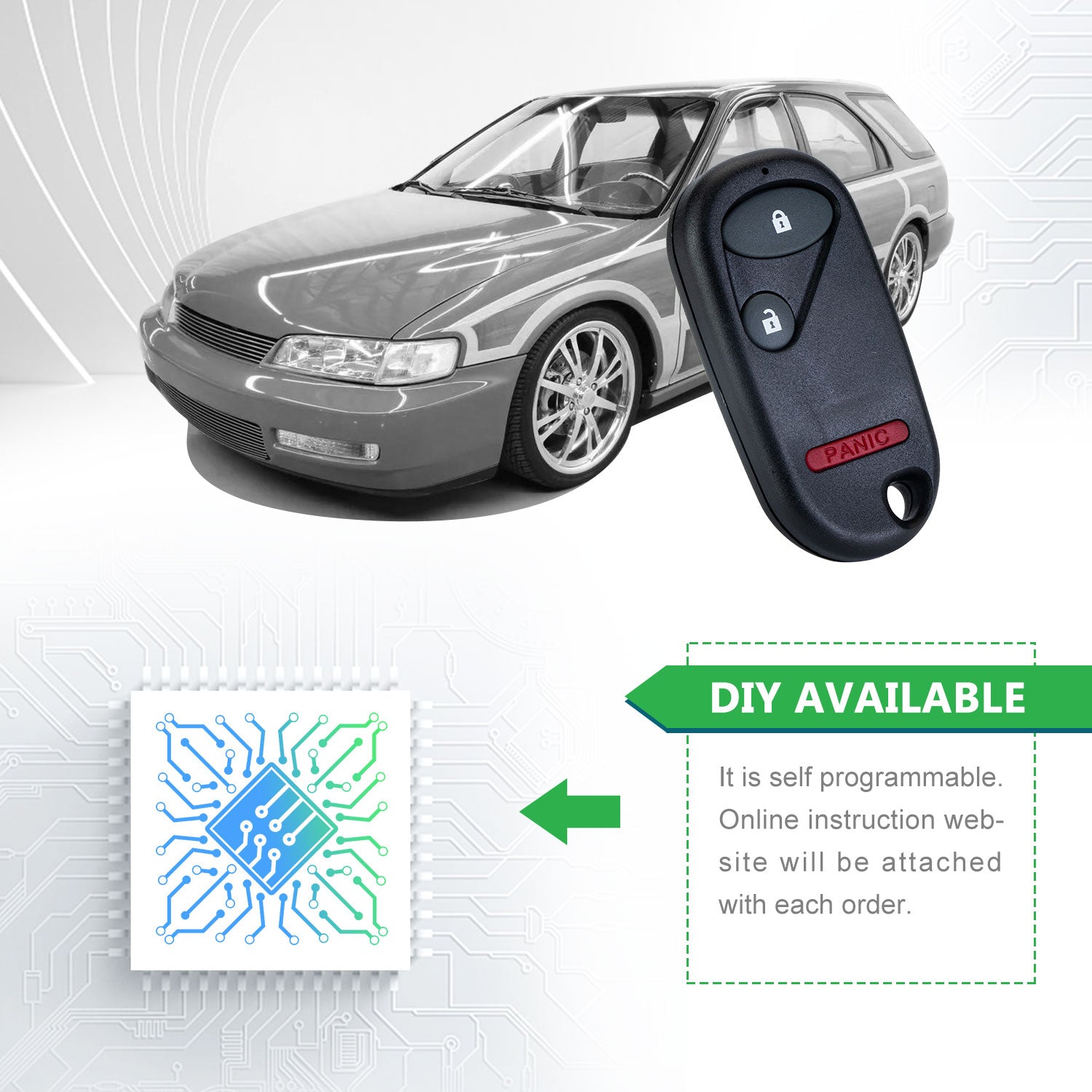 Extra-Partss Remote Car Key Fob Replacement for Honda A269ZUA106 fits 1994 1995 1996 1997 Accord