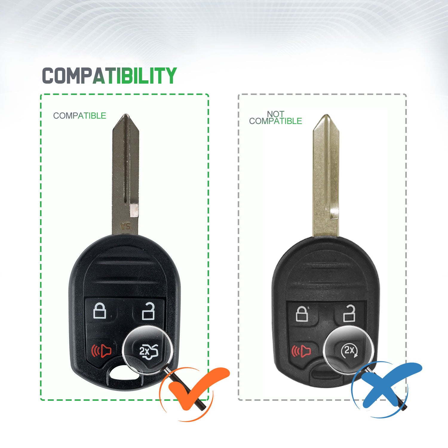 Lots of 10 Extra-Partss Remote Car Key Fob Replacement for Ford CWTWB1U793 fits Mustang Escape 2005 2006 2007 2008 2009 2010 2011 2012