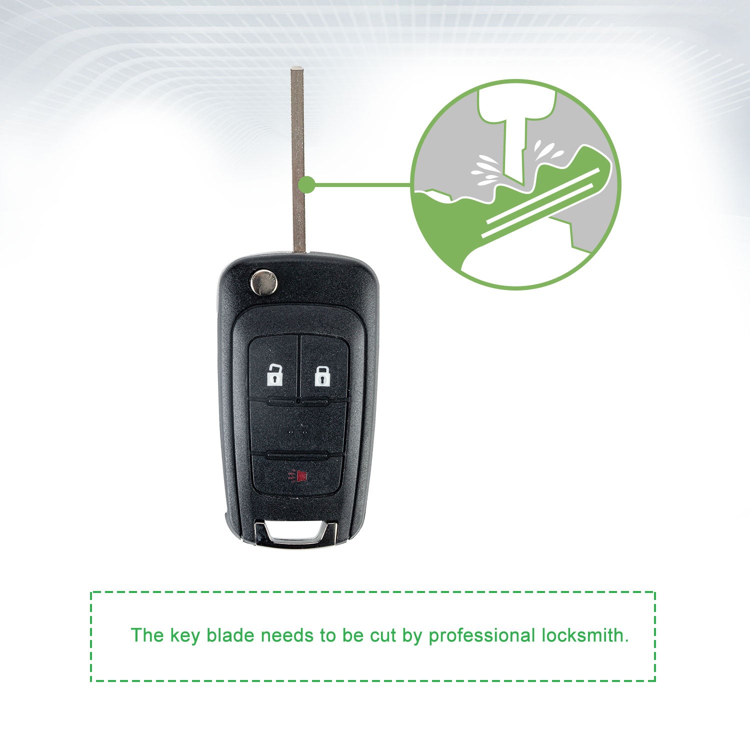 Extra-Partss Remote Car Key Fob Replacement for Chevy OHT01060512 3-btn fits 2010 2011 2012 2013 2014 2015 2016 2017 Equinox Terrain