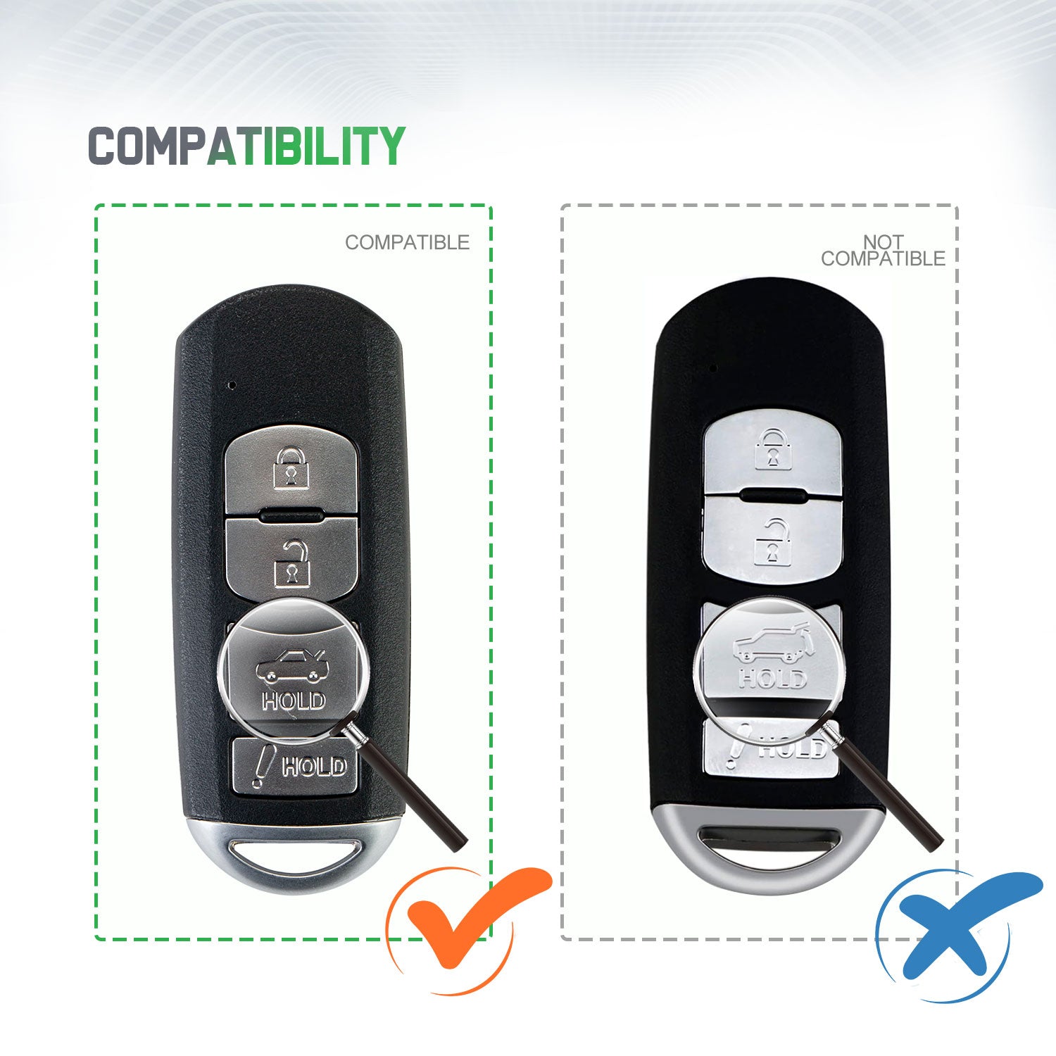 Lots of 5 Extra-Partss Remote Car Key Fob Replacement for WAZSKE13D01 fits 2014 2015 2016 2017 2018 Mazda 3 6