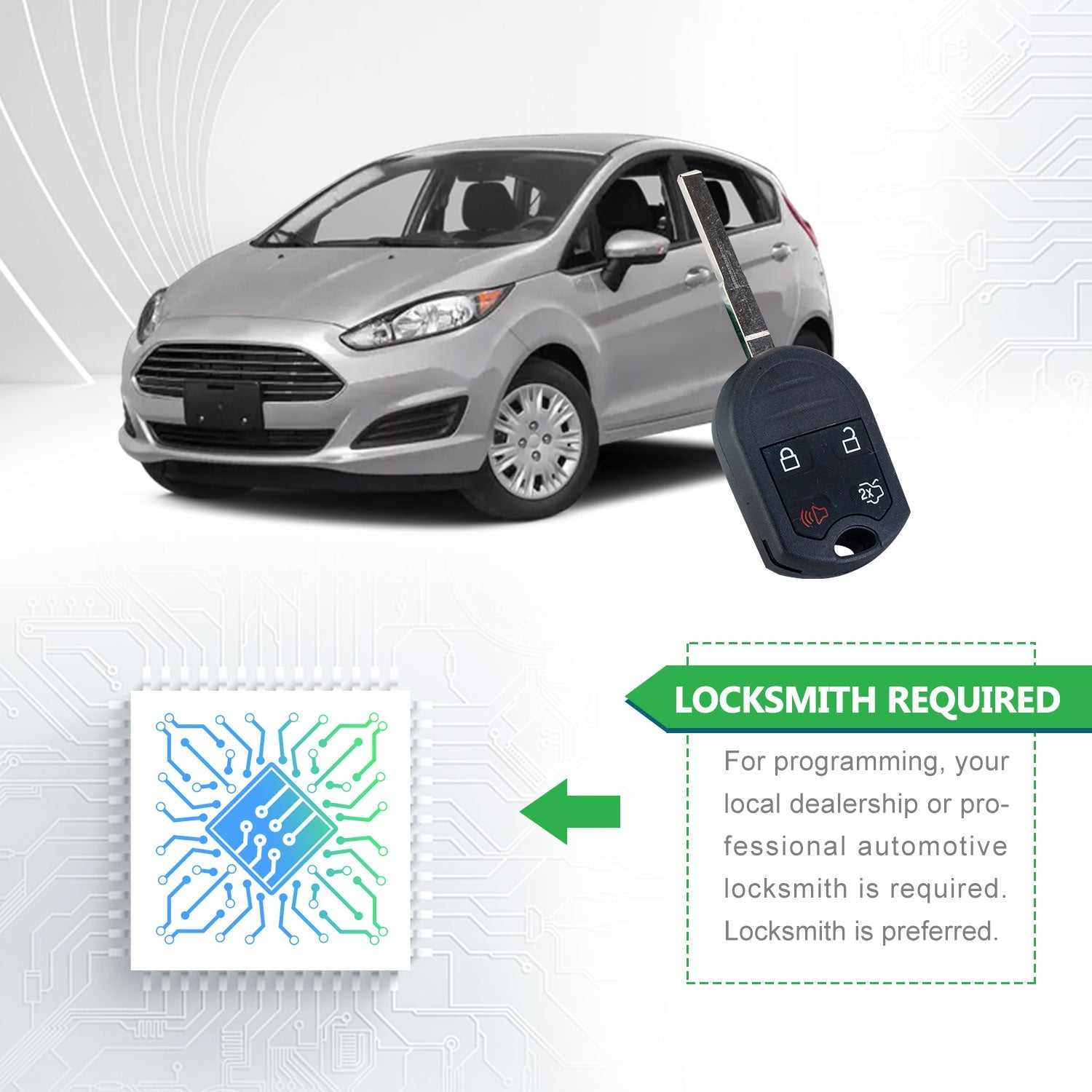 Lots of 5 Keyless Entry Remote Car Key Fob Replacement for Selected Ford 4 Buttons CWTWB1U793 164-R7976
