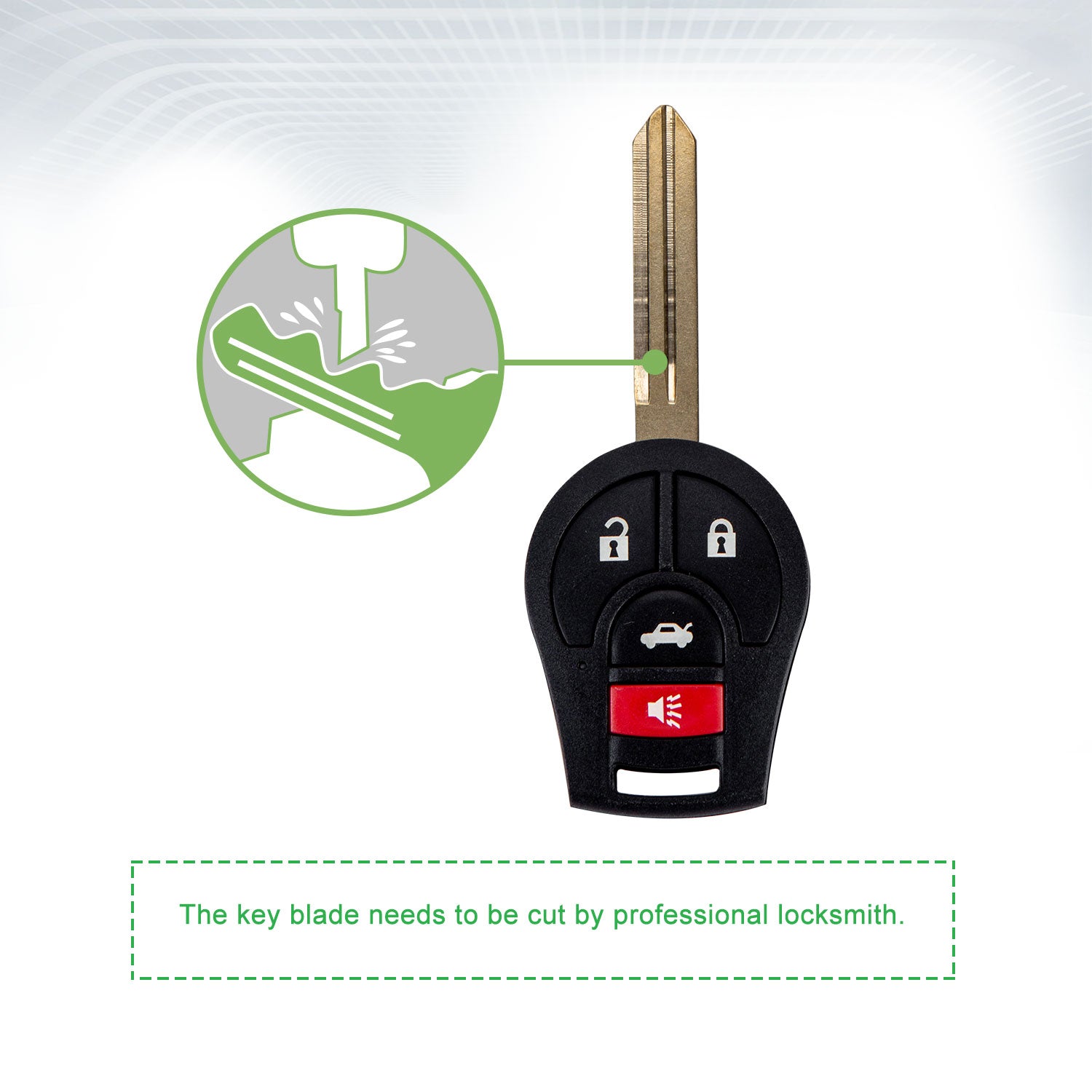 Extra-Partss Remote Car Key Fob Replacement for Nissan CWTWB1U751 fits 2013 2014 2015 2016 2017 2018 2019 Versa Sentra