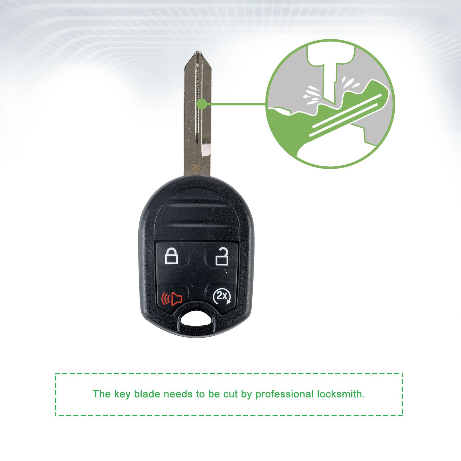 Car Key Fob Keyless Entry Remote Start fits Ford, Lincoln, Mercury, Mazda (CWTWB1U793 4-btn) - Guaranteed to Program