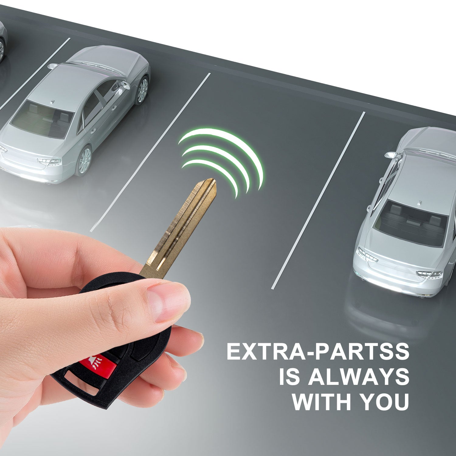 Extra-Partss Remote Car Key Fob Replacement for Nissan CWTWB1U751 fits 2013 2014 2015 2016 2017 2018 2019 Versa Sentra