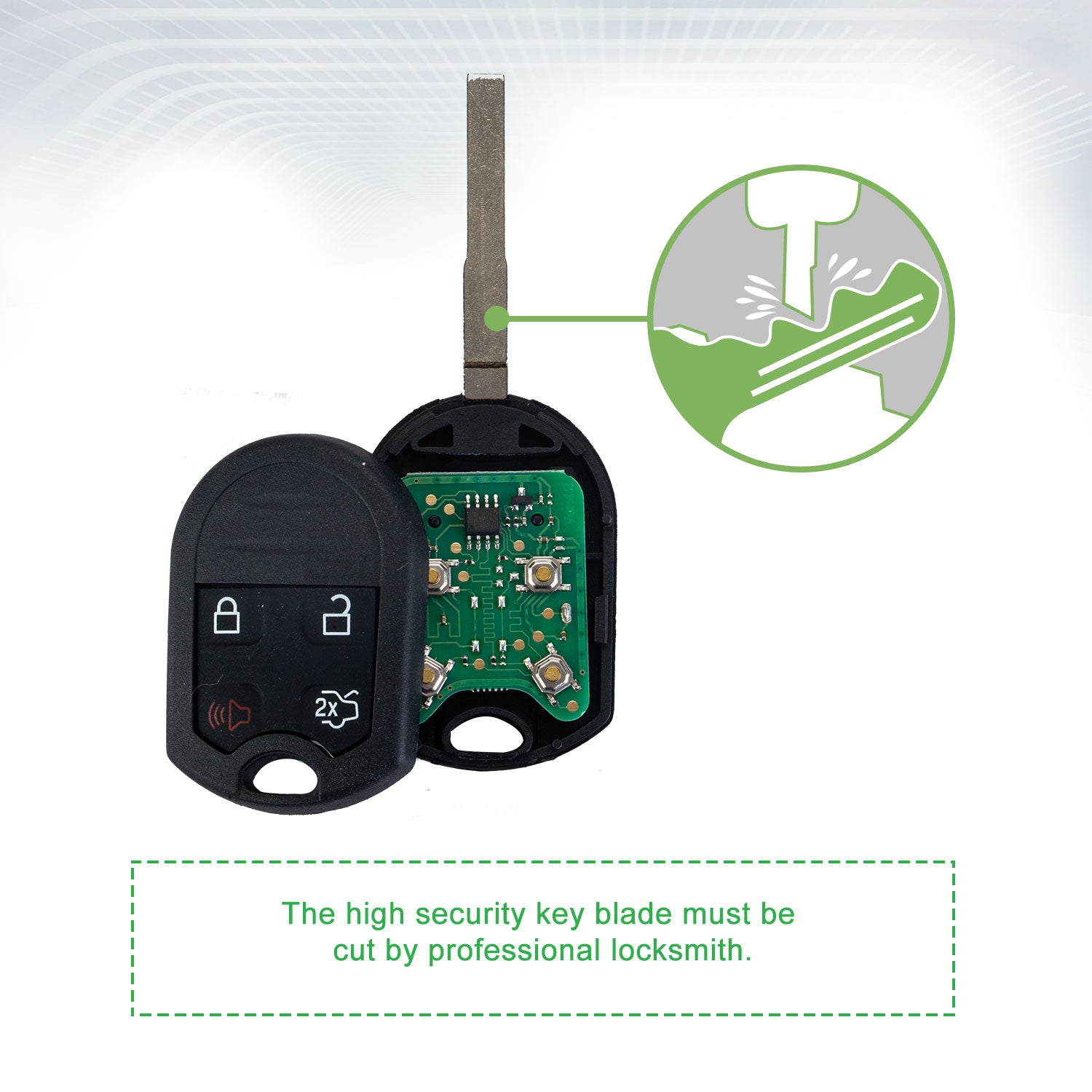 Lots of 10 Keyless Entry Remote Car Key Fob Replacement for Selected Ford 4 Buttons CWTWB1U793 164-R7976