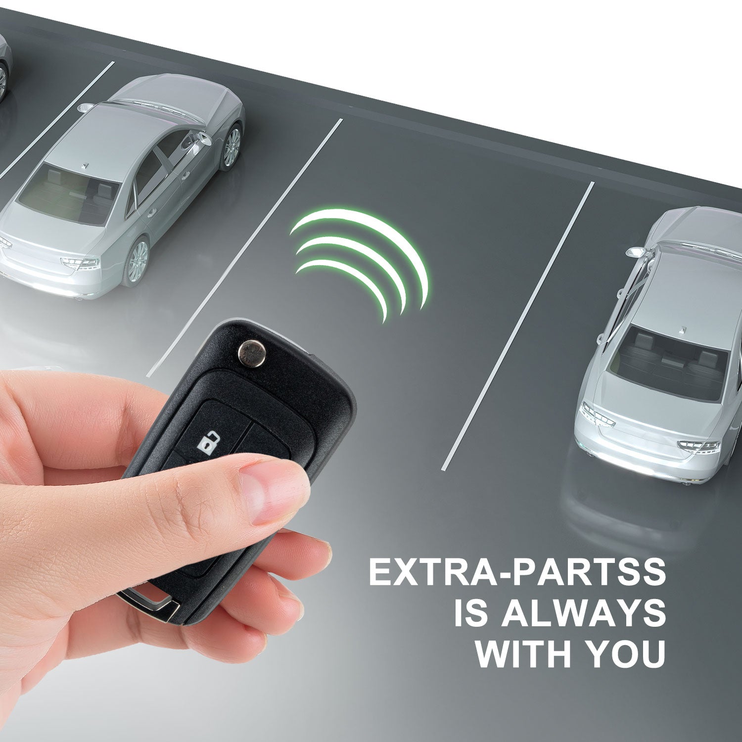 Extra-Partss Remote Car Key Fob Replacement for Chevy OHT01060512 3-btn fits 2010 2011 2012 2013 2014 2015 2016 2017 Equinox Terrain