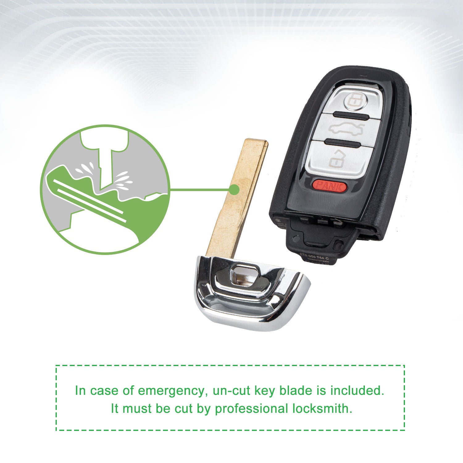 Extra-Partss Remote Car Key Fob Replacement for Audi IYZFBSB802 fits 2008 2009 2010 2011 2012 2013 2014 2015 2016 A4 A5 Q5 Without Comfort Access