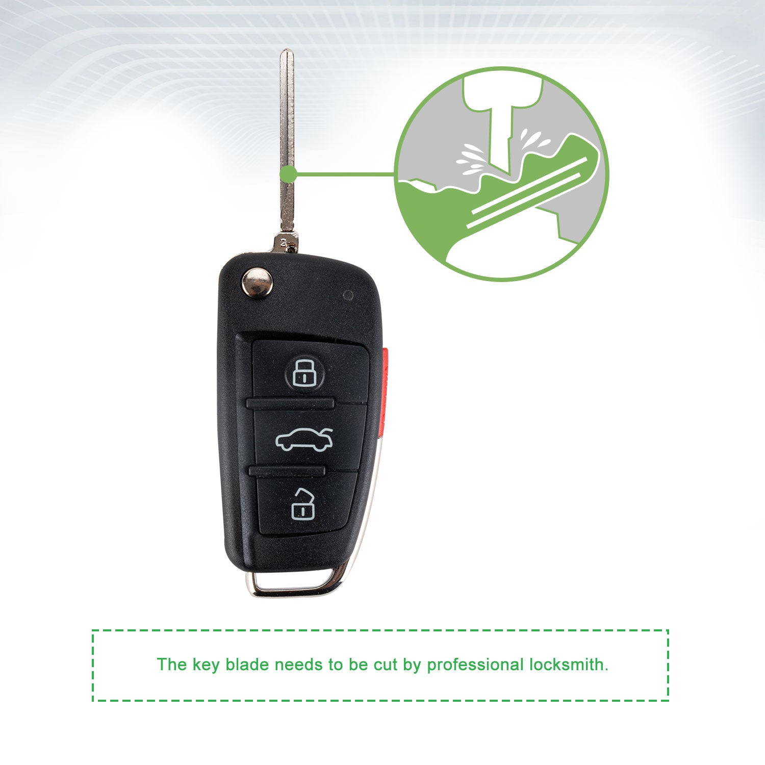 Lots of 10 Extra-Partss Remote Car Key Fob Replacement for Audi 8X0837220D fits 2011 2012 2013 2014 A1 Q3