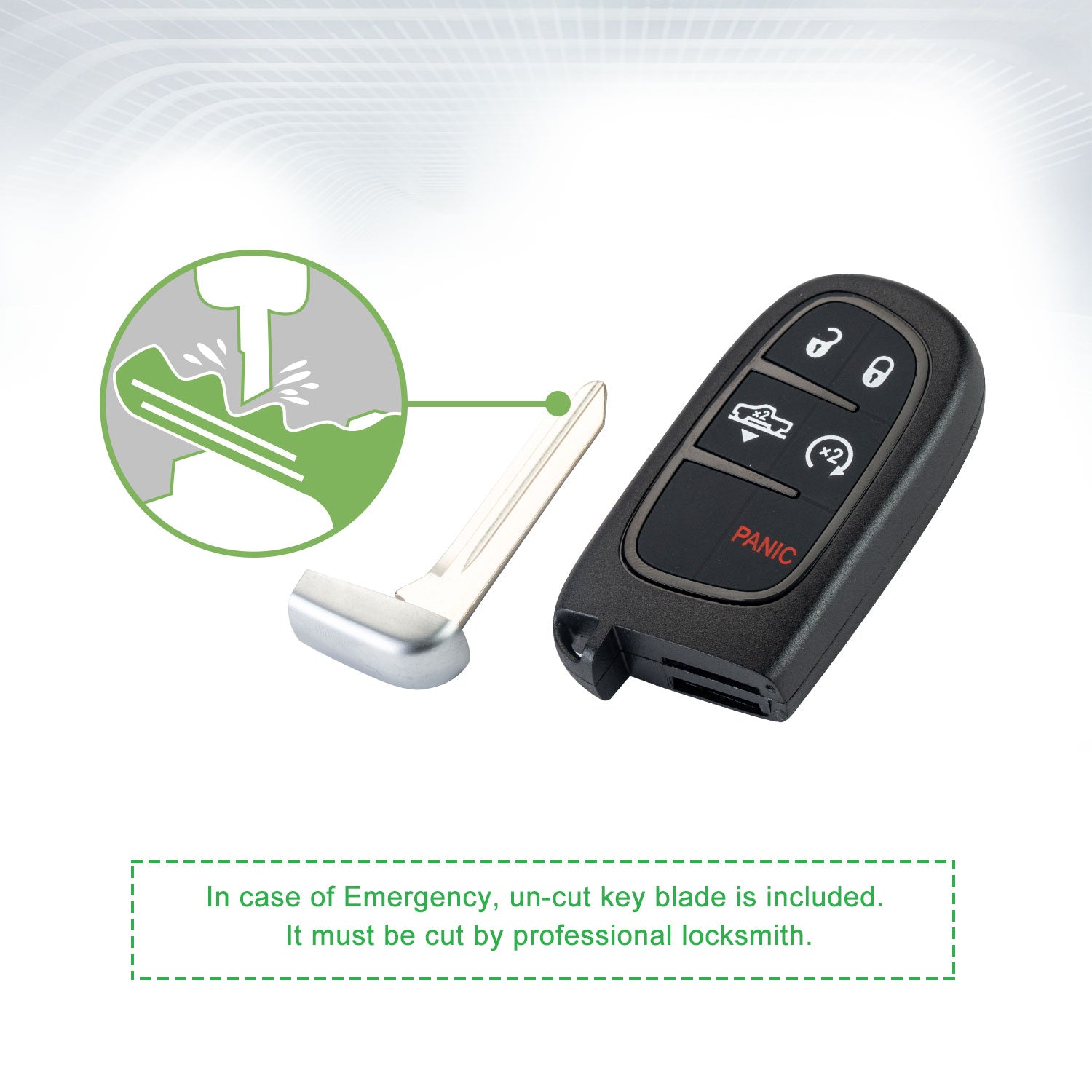 Lots of 5 Extra-Partss Remote Car Key Fob Replacement for Dodge GQ4-54T fits 2013 2014 2015 2016 2017 2018 2019 Ram 1500 2500 3500 5Btn