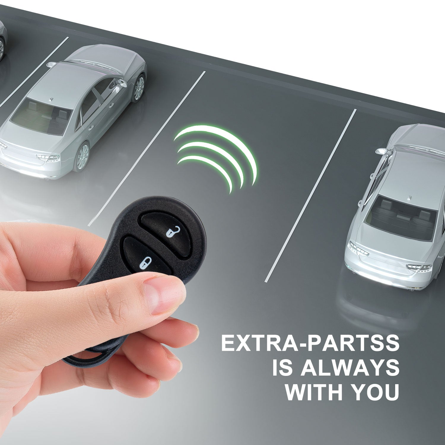 Extra-Partss Remote Car Key Fob Replacement for Dodge GQ43VT17T fits 2002 2003 2004 2005 Ram 1500 2500 3500
