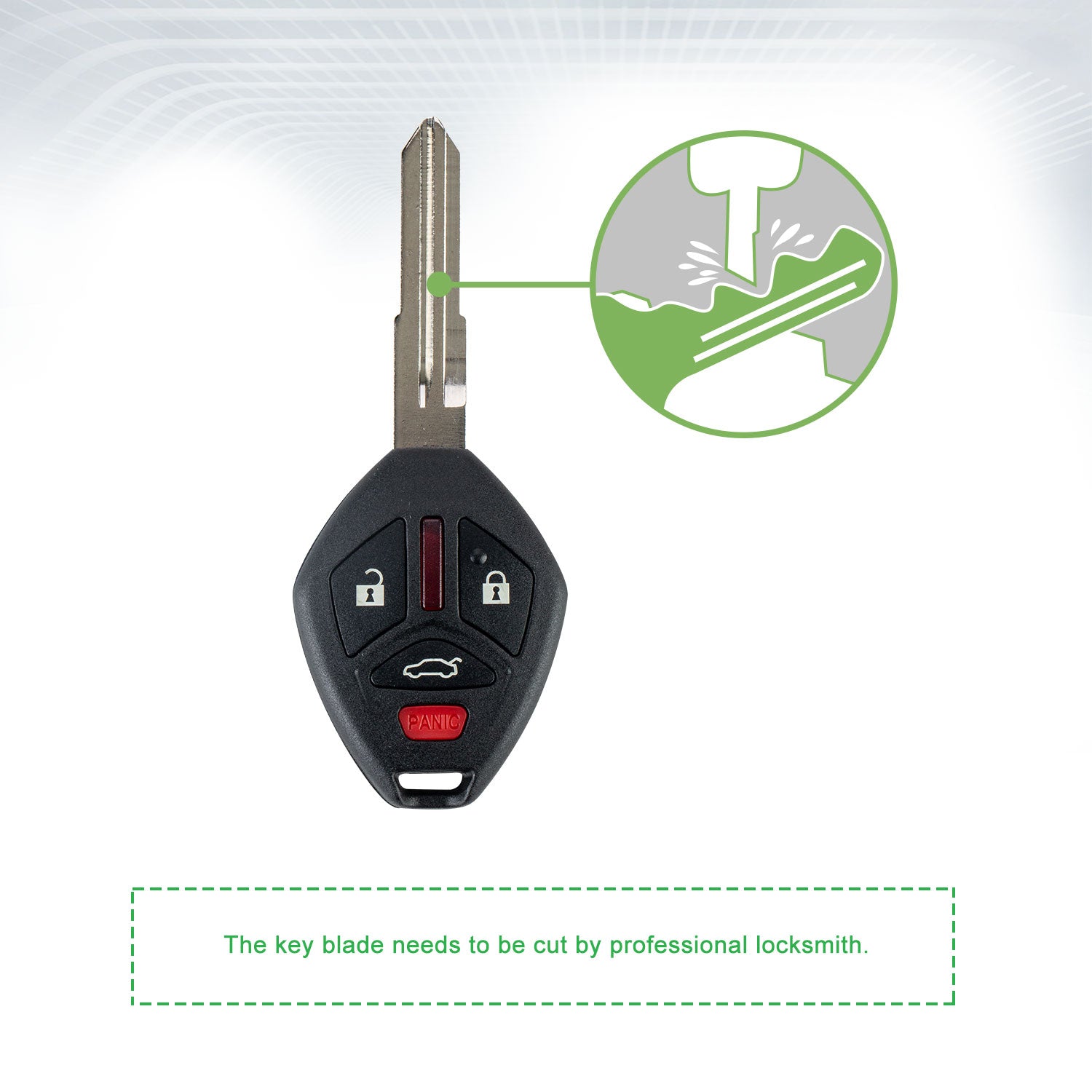 Extra-Partss Car Remote Fob Replacement for Mitsubishi OUCG8D-620M-A with Wide Right-Blade fits 2008 2009 2010 2011 2012 Galant Eclipse