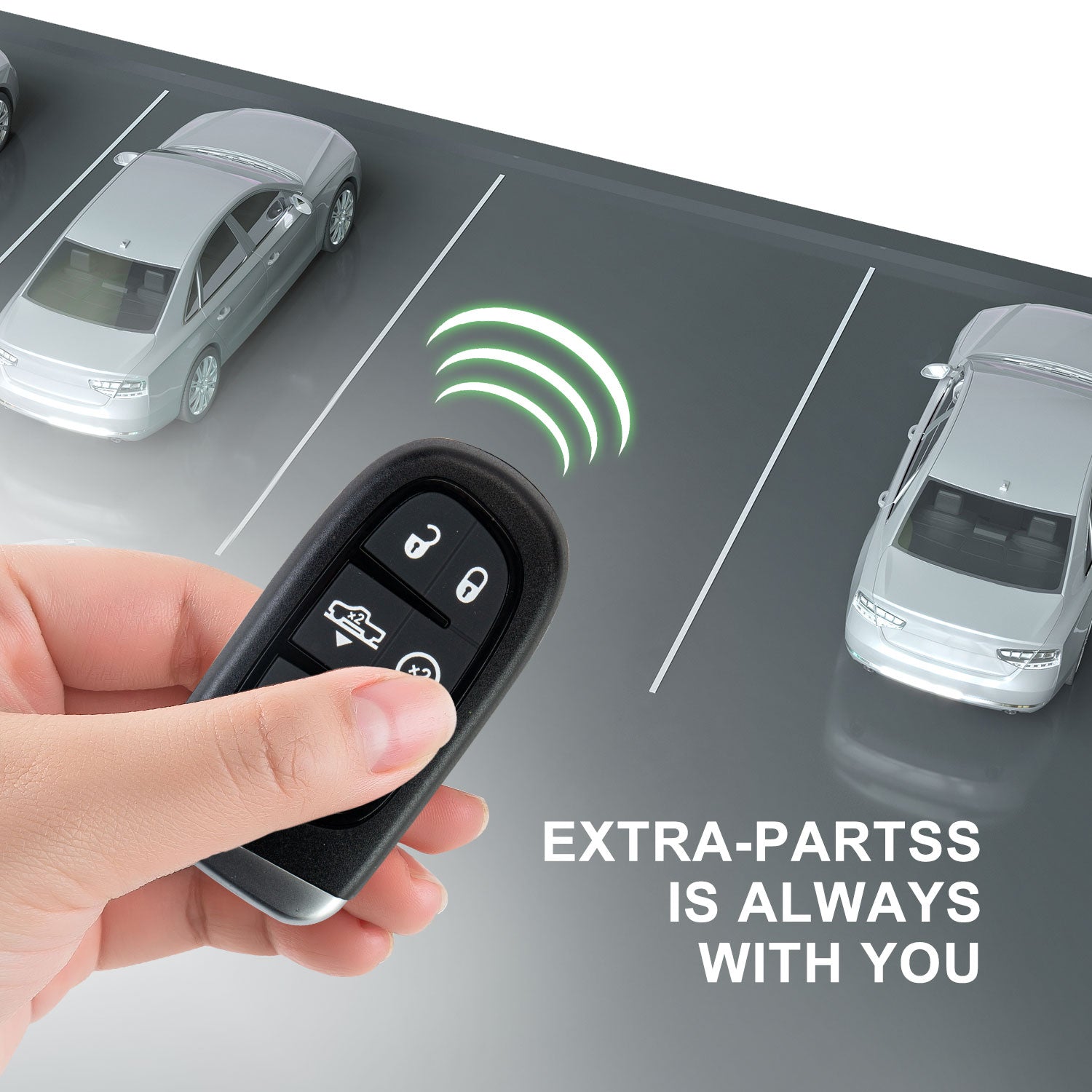 Lots of 5 Extra-Partss Remote Car Key Fob Replacement for Dodge GQ4-54T fits 2013 2014 2015 2016 2017 2018 2019 Ram 1500 2500 3500 5Btn
