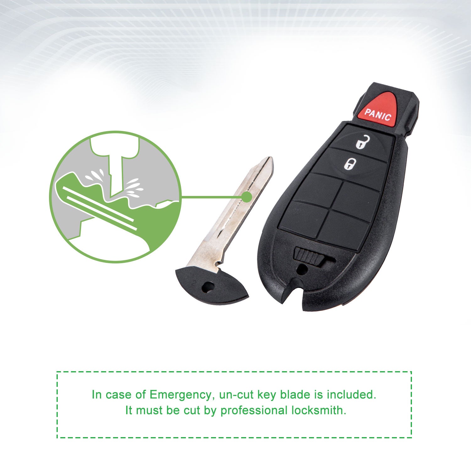 Extra-Partss Car Remote Fob Replacement for Dodge GQ4-53T fits 2013 2014 2015 2016 2017 Ram 3 Button