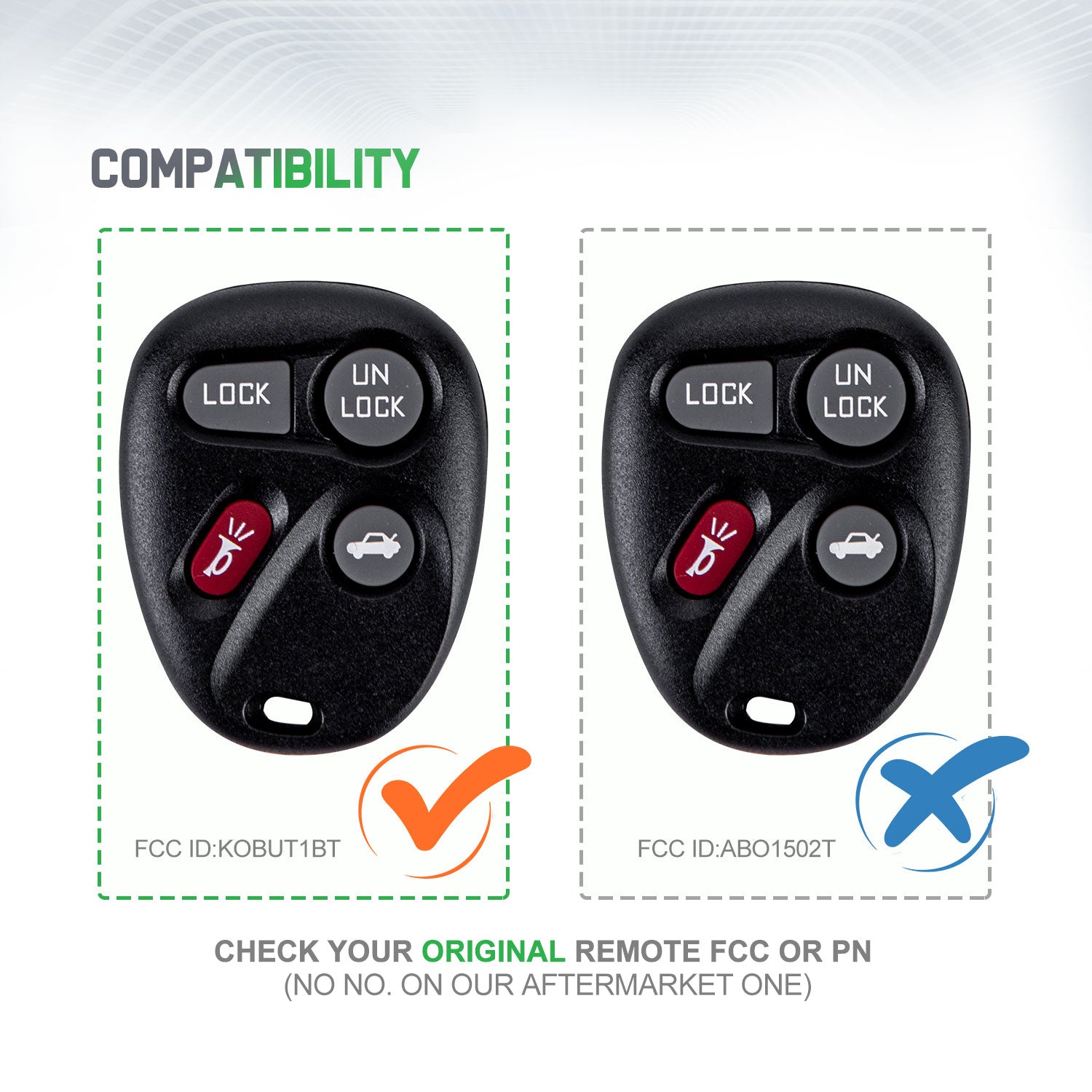 Extra-Partss Car Remote Fob Replacement for KOBUT1BT 15732805 fits 1998 1999 2000 2001 Chevy Blazer 4 Button