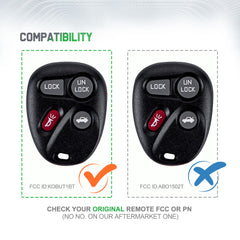 Extra-Partss Car Remote Fob Replacement for KOBUT1BT 15732805 fits 1998 1999 2000 2001 Chevy Blazer 4 Button